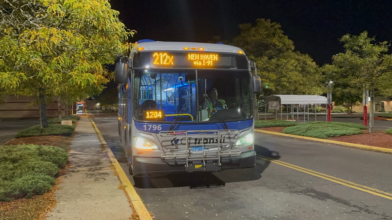Ride on CTtransit 2017 New Flyer XD40 #1796 on route 212X to New Haven via I-91