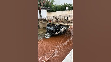 Cars Decimated by Extreme Flooding in Menorca, Spain