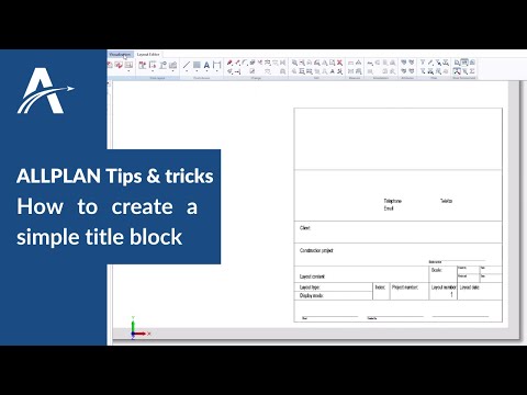 ALLPLAN Tips & tricks - How to create a simple title block