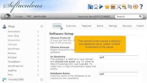 How to install SMF from Softaculous