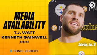 T.J. Watt, Kenneth Gainwell Media Availability (Jan. 10) | Pittsburgh Steelers