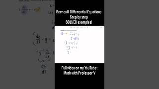 Stop Struggling With Bernoulli Equations Differential Equations Made Easy