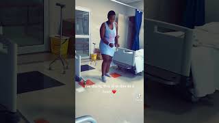 beautiful stroke woman walking