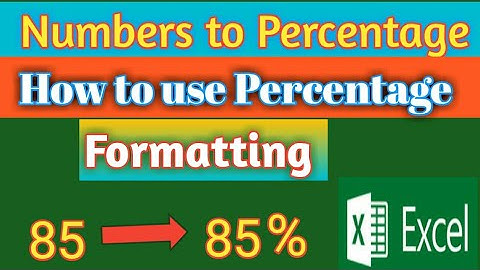Convert Numbers to Percentage Excel tutorial