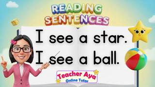 Learn to Read Sentences|Reading Tutorial for Kids|Reading Lesson for Kinder Grade1 |Practice Reading