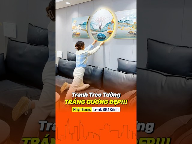 Tranh tráng gương treo tường xinh cho phòng khách #shortvideo #youtubeshorts