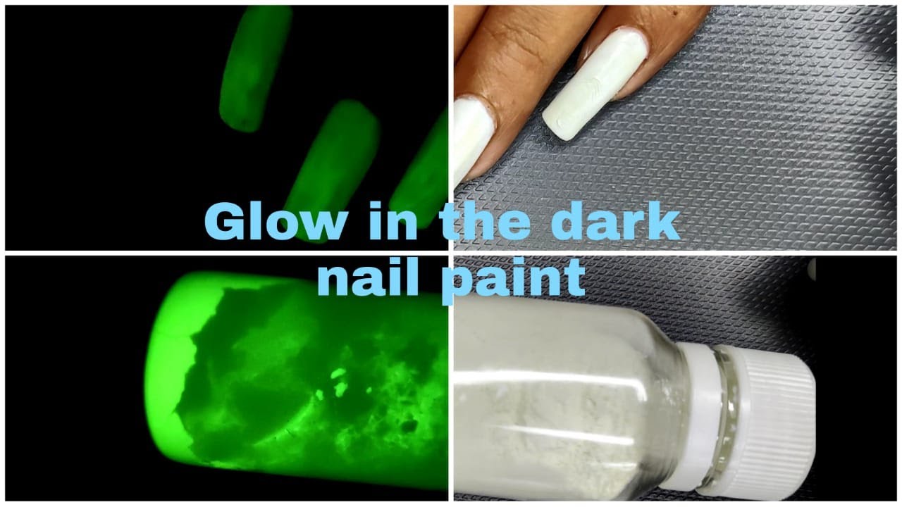 Rainbow Fingers : Glow in the dark nail art with Radium Powder