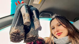 MUD HEELS || Two girls walk through the mud in high heels