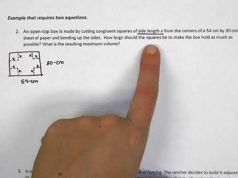 AP Calculus AB Optimization Video - YouTube