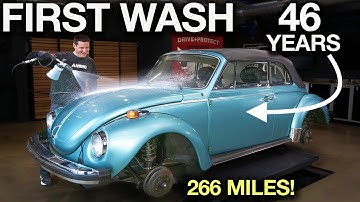 First Wash in 46 Years! VW Beetle Full Detail Only 266 Original Miles