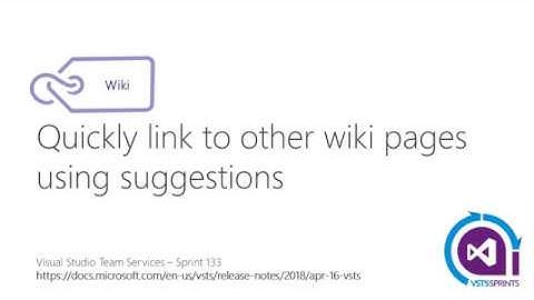 #vstssprints 133 - Quickly link to other wiki pages using suggestions