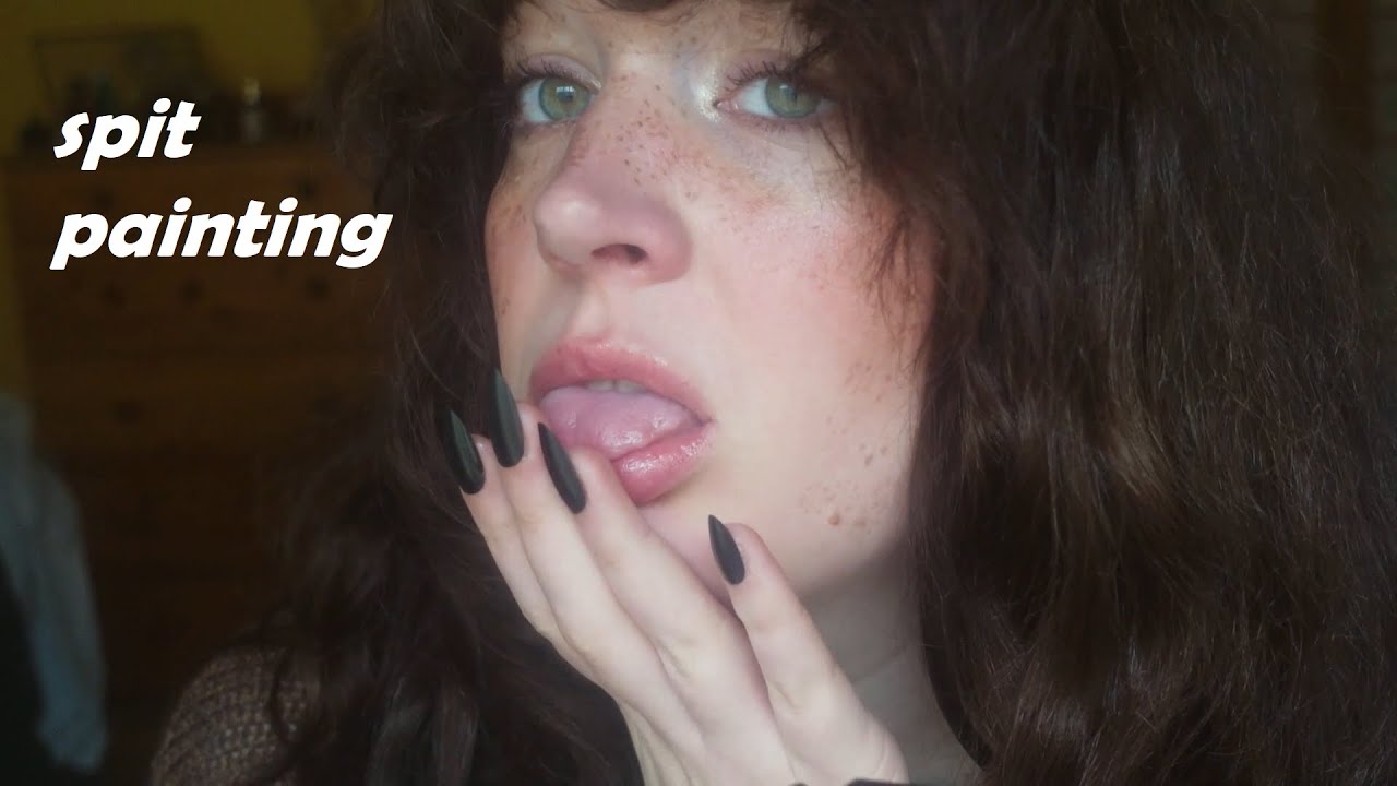 FAST and AGGRESSIVE spit painting with tongue tapping ASMR