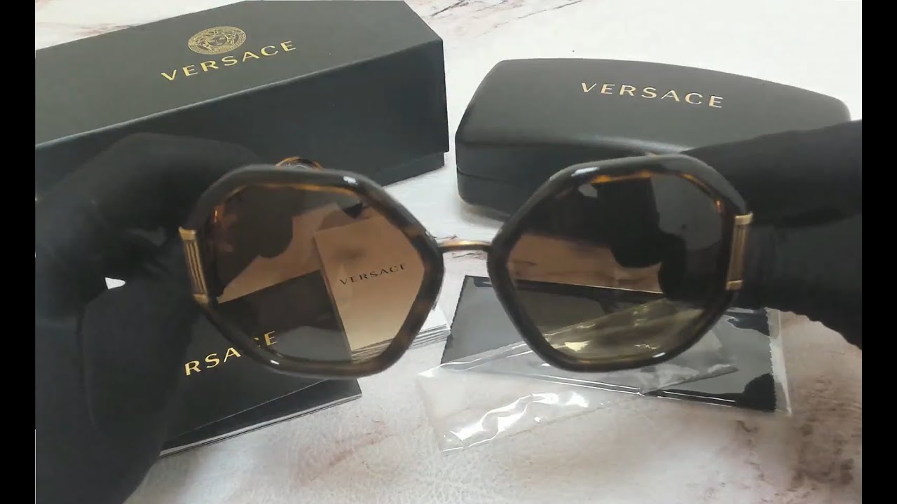 Versace Sunglasses Women's VE4413 108/13 Havana 6019140 YouTube