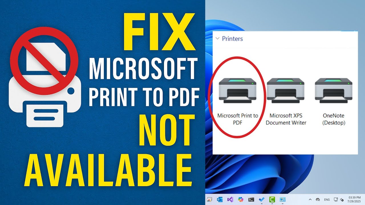 Quick Fix Microsoft Print to PDF Missing (Windows 10/11). #windows11 #windows10