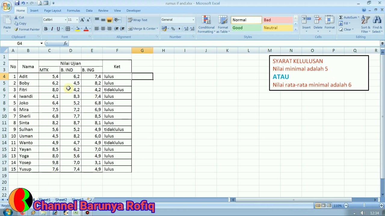 Cara Menggunakan Fungsi IF OR Dan IF AND Lengkap YouTube Cara menggunakan fungsi if or dan if and lengkap youtube
