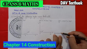 DAV Class 6 Chapter 14 (Construction)  Let us do some constructions | Maths For Me