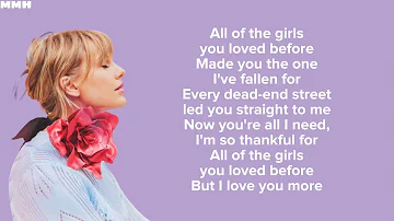 Taylor Swift - All Of The Girls You Loved Before (Lyrics)