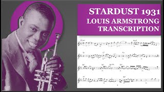 Louis Armstrong – Stardust 1931 (Bb) Transcription Resimi
