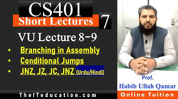 CS401 Assembly Language Live Session | Branching using Conditional Jumps