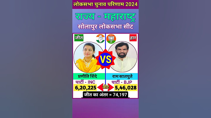 सोलापुर (महाराष्‍ट्र) लोकसभा चुनाव 2024 परिणाम ll Solapur (Maharashtra) Lok Sabha Election Result