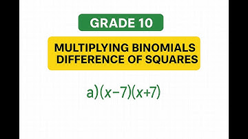 Multiplying Binomials: Difference of Squares