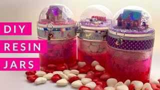 Valentine Resin Jars: Hearts,  Sparkles and glittery things - GORGEOUS and FUN