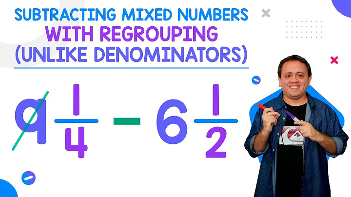 Subtracting Mixed Numbers with Regrouping and Unlike Denominators