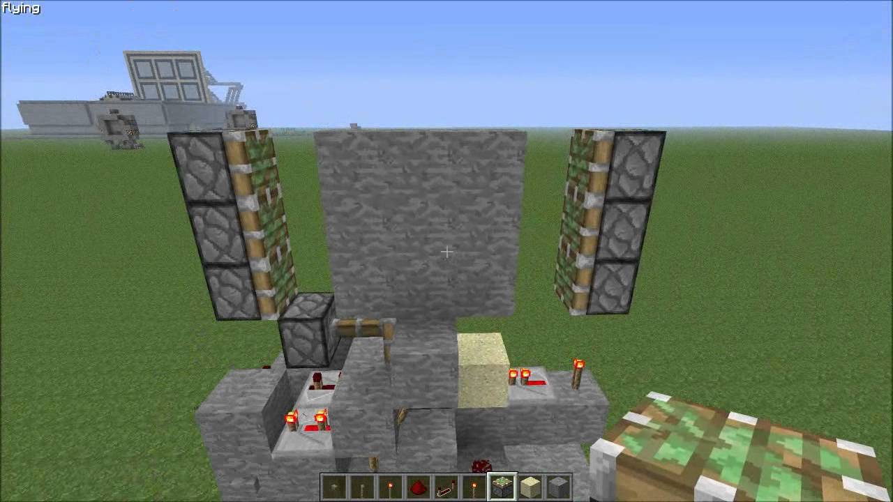 Minecraft How to make a 3x3 piston door YouTube