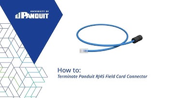 How to Terminate a Panduit RJ45 Field Cord Connector
