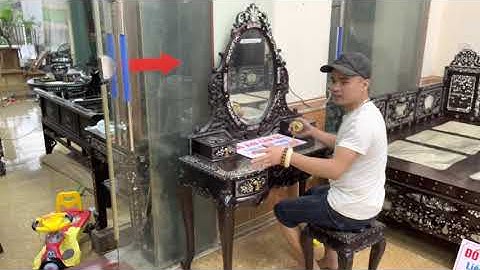 giường ngũ sơn khảm ốc, bàn trang điểm, tủ quần áo khảm ốc, giường khảm ốc