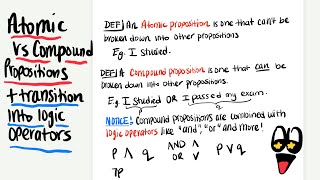 Atomic vs Compound Propositions + Transition to logic operators Discrete 1 01:198:205 RU