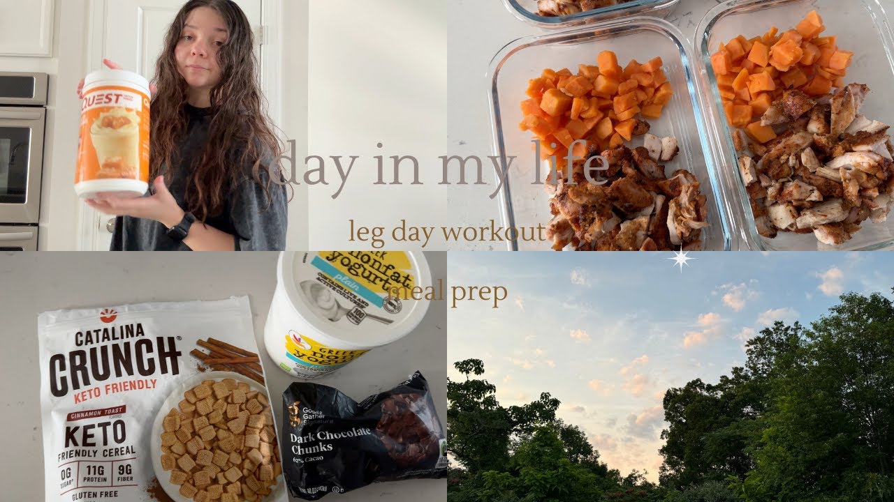 spend a day with me | leg day workout + meal prep - YouTube