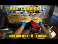 Pov of a cook  breakfast lunch and opening a restaurant 