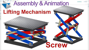 Assembly & Make Animation Table Adjustable Height by Screw (Lifting Mechanism) | Solid Edge Motion