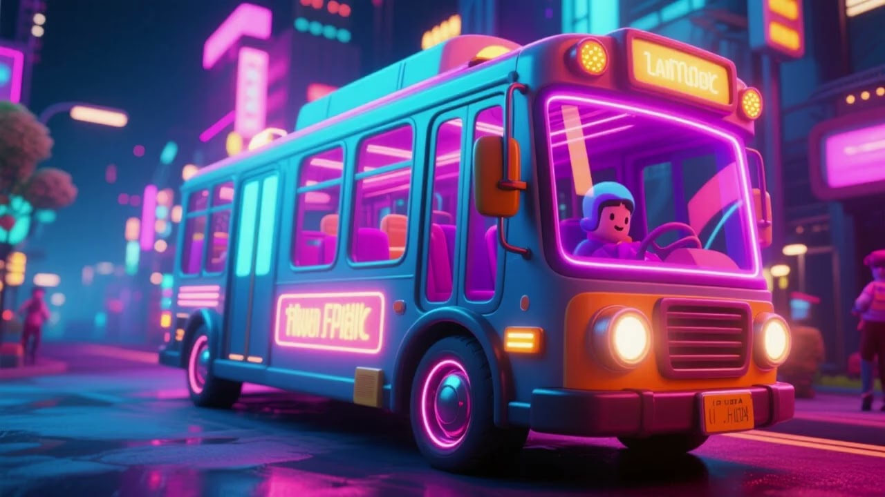 🚌 Lights on the Bus Go Flash Flash Flash | Fun Nursery Rhymes for Kids 🎵