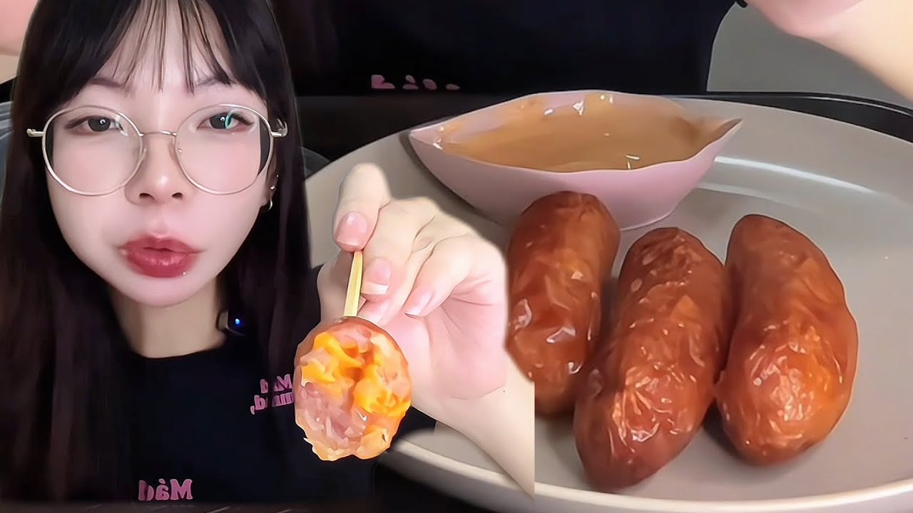 Mukbang lạp xưởng nướng đá phô mai #asmr #mukbang