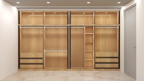 Modern wardrobe in Sketchup Vray |How to make sliding wardrobe in SketchUp|