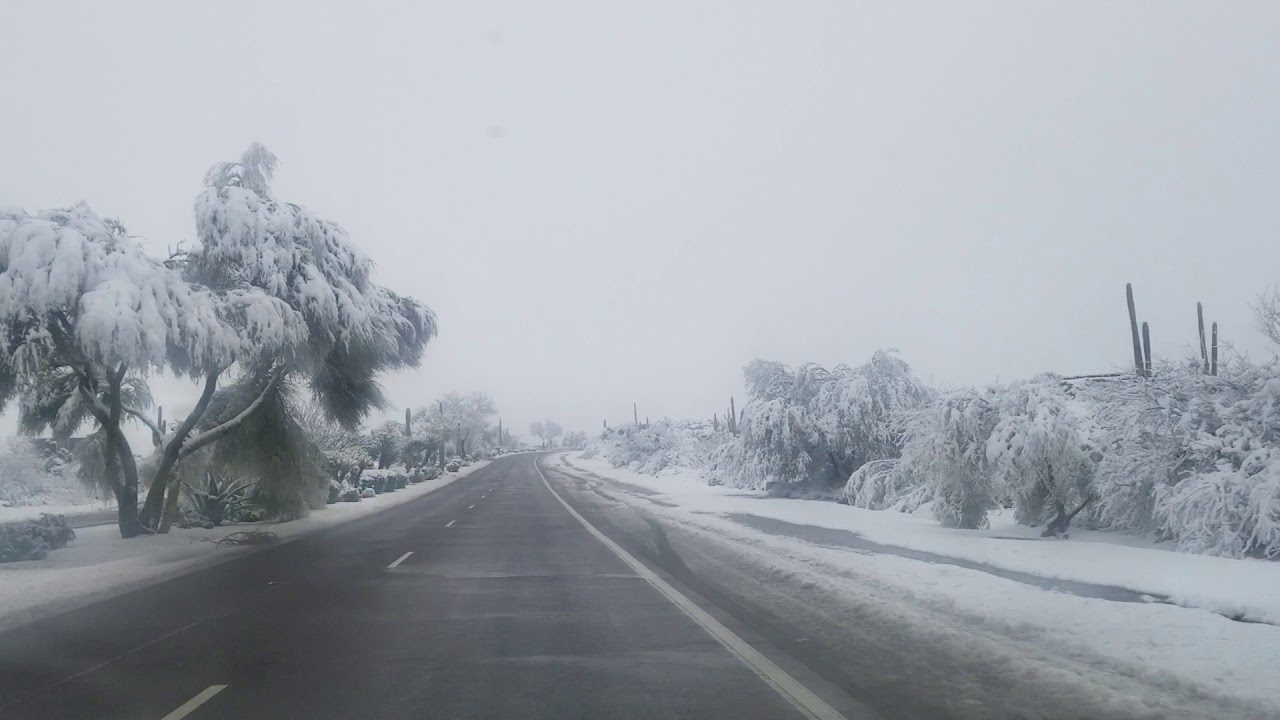 🌨🚘🌵Driving through the SNOW in SCOTTSDALE ARIZONA February 22, 2019☃️ 🌬