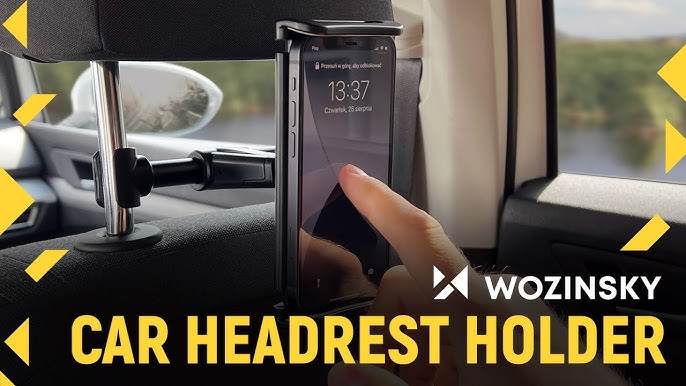 Wozinsky dual car phone holder for headrest black (WTHBK1) - B2B