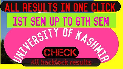 How to check kashmir university all results | Students academic details All ug results