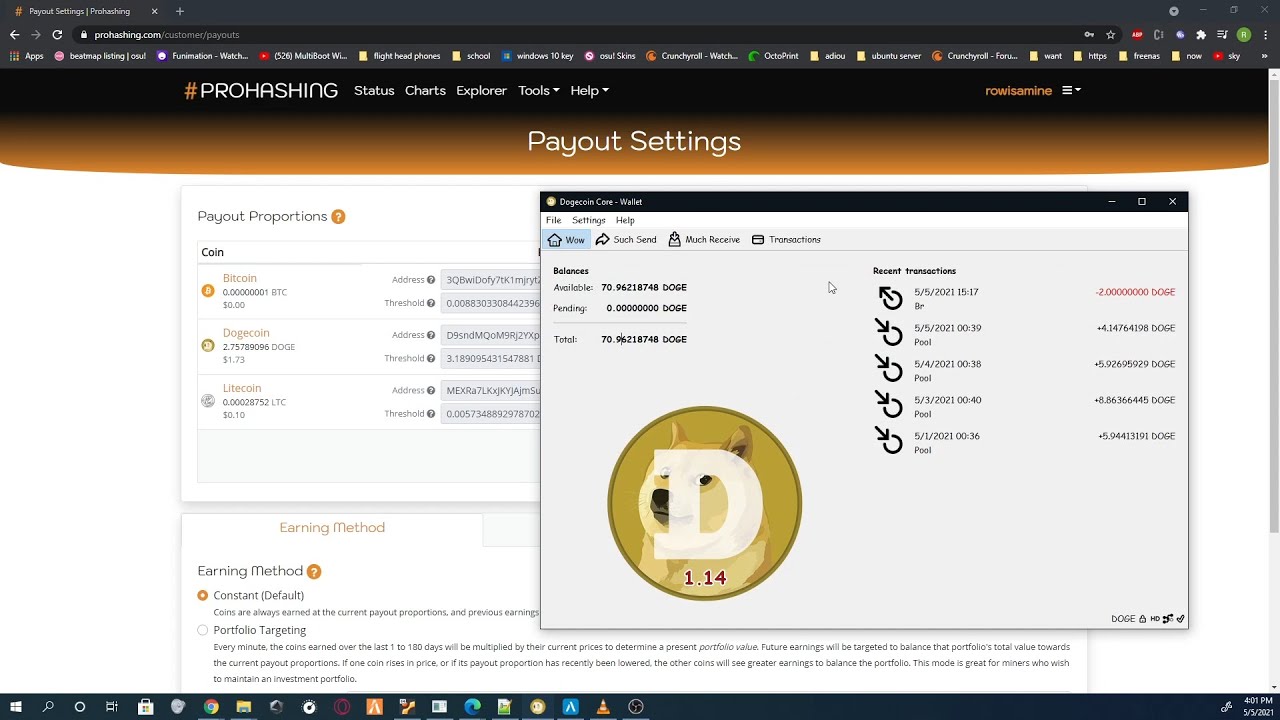 AwesomeMiner/Prohashing | crypto currency mining help | dogecoin