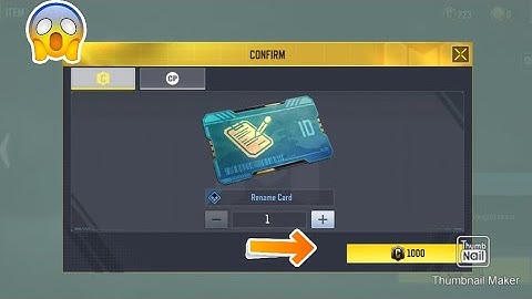 How to buy Rename cards using Credits Codm