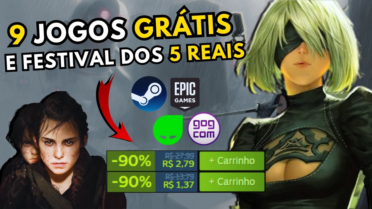 CORRE! 9 Jogos GRÁTIS e chuva de jogos por menos de 5 reais com até 90%  OFF! 