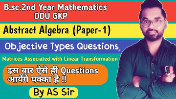 Matrices Associated with Linear Transformation | B.sc.2nd year Math | MCQ Types Questions | ddu gkp
