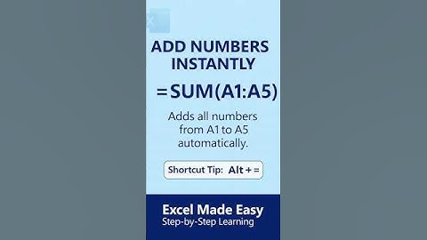 Add Numbers Instantly in Excel – SUM Function + AutoSum Shortcut Explained!