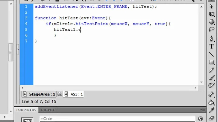 Actionscript 3 Tutorial: hitTestPoint and hitTestObject