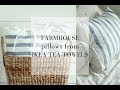 DIY Farmhouse Pillows from IKEA Tea Towels