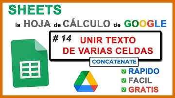 Google SHEETS #14 ✅  UNIR TEXTO de varias celdas (CONCATENATE)💡
