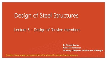 Lecture 5   Design of Tension members Part 2 Net effective area