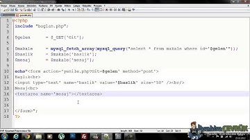 Php Dersleri 67 - Veri Güncelleme İşlemi